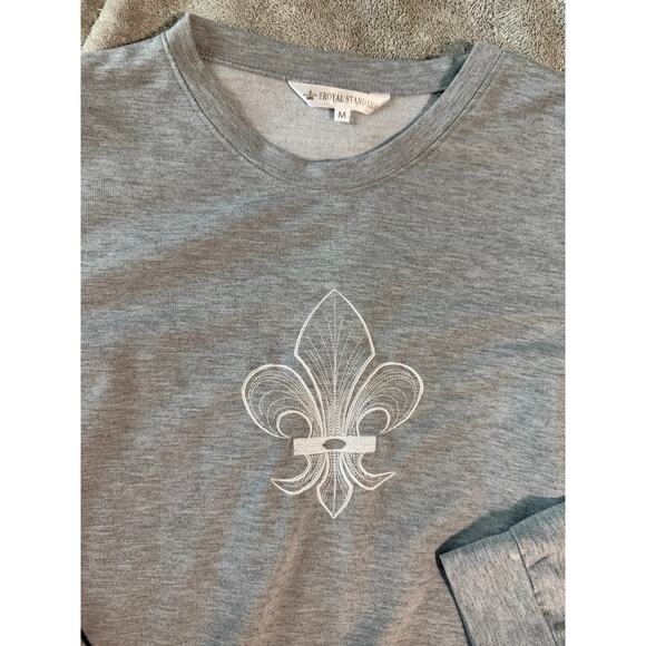 Royal Standard Classic Fleur Sweatshirt Gray/White Size Medium Crew Neck Women - Picture 5 of 7
